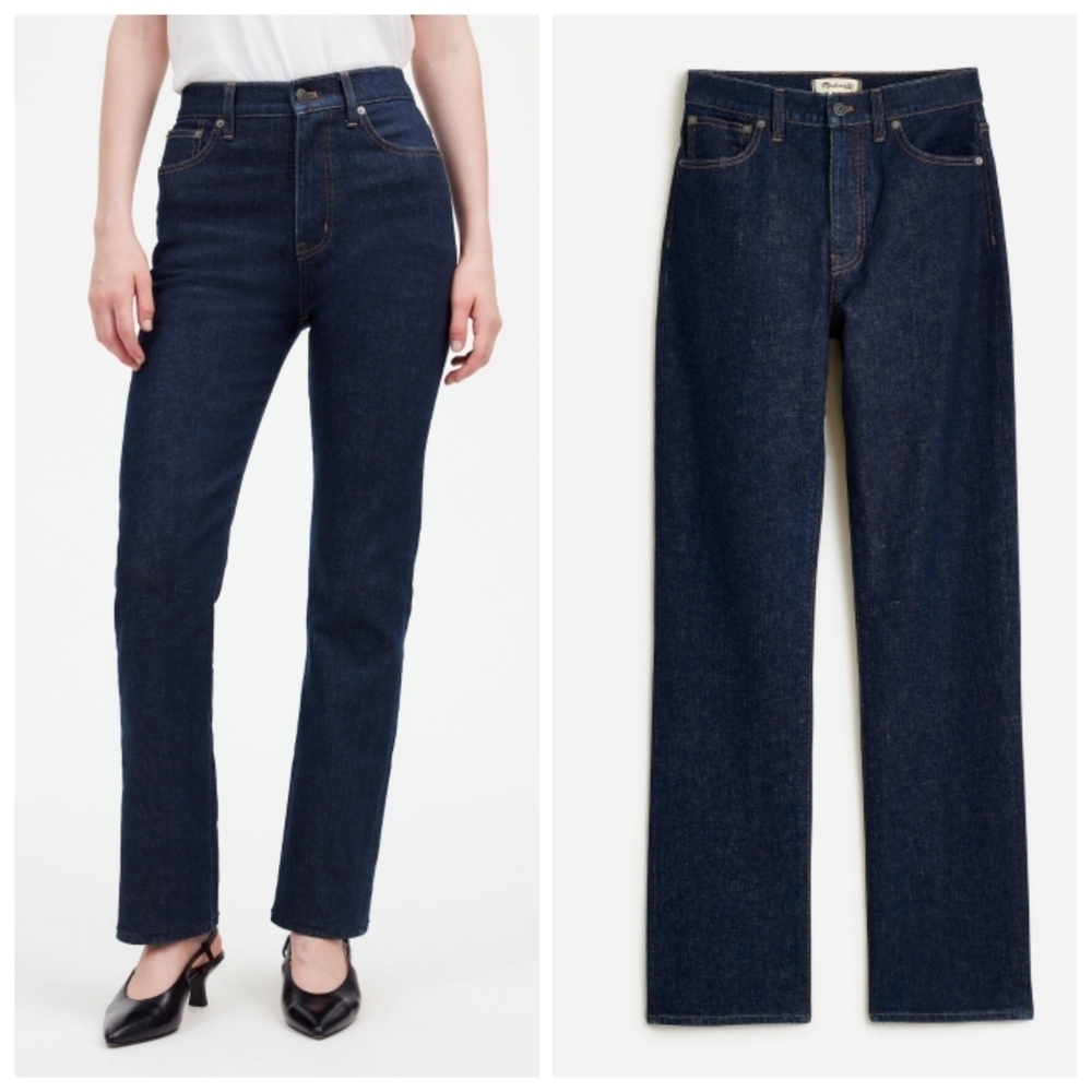 New Madewell The '90s Straight High Rise Norman Wash Jeans Size 28 NWT